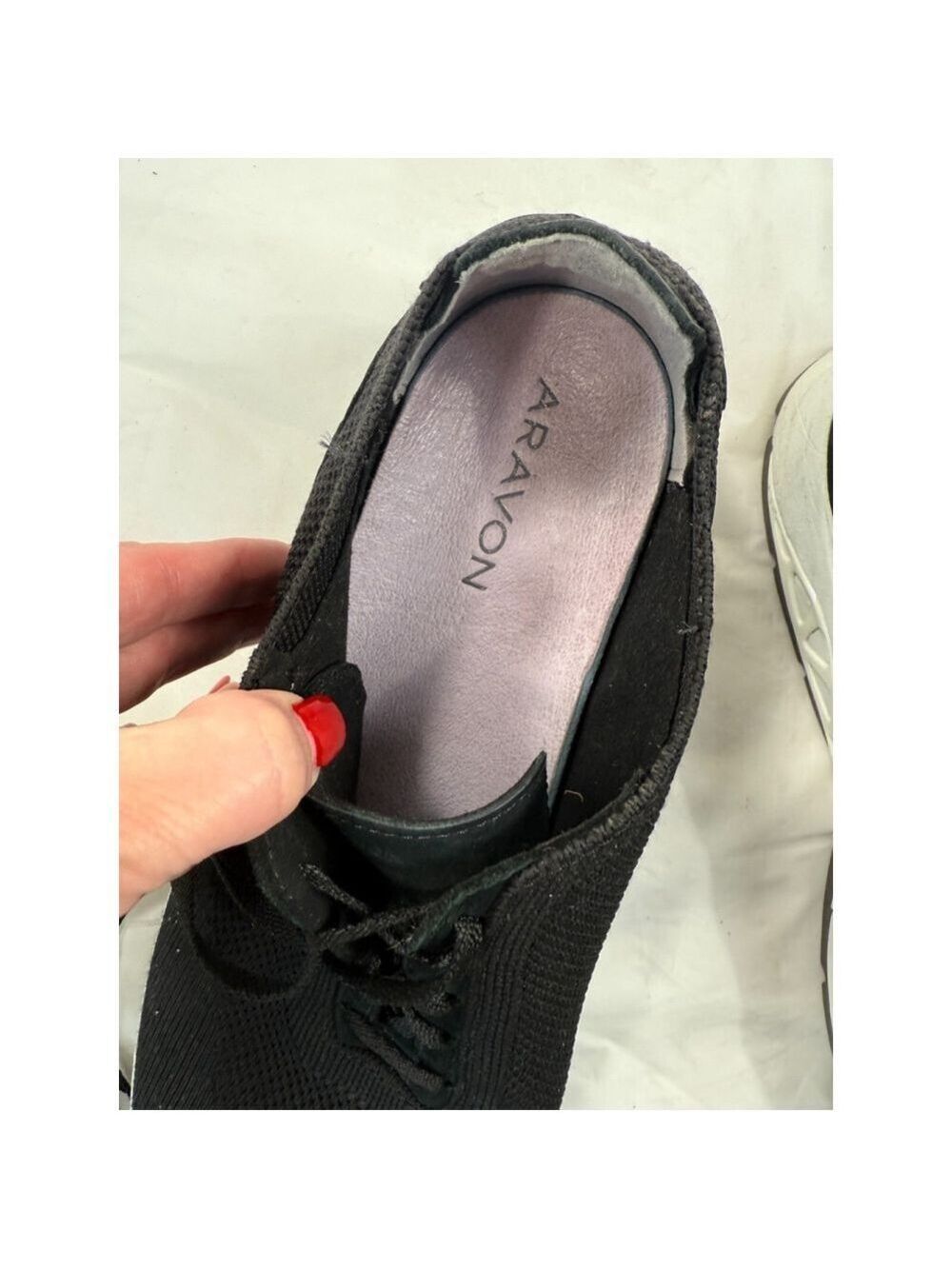 Aravon PYPER Black Knit Neutral Stability Sneakers Sz 9 D - Picture 2 of 15